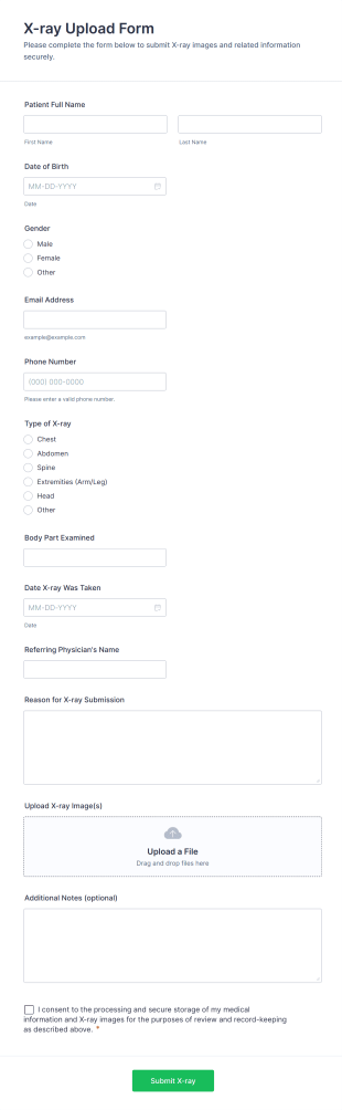 X Ray Upload Form Template