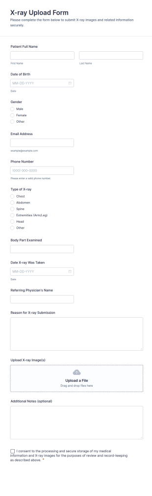 X Ray Upload Form Template