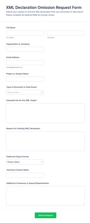 XML Declaration Omission Request Form Template