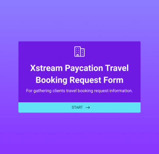 Xstream Paycation Travel Booking Request Form Template