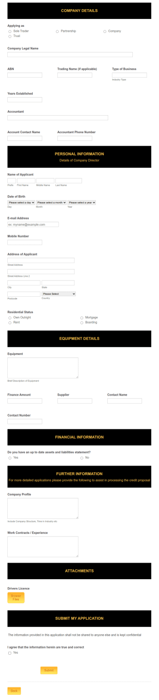 Yakka Online Application Form Template
