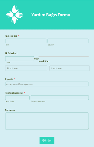 Yardım Bağış Form Template
