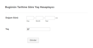 Yaş Hesaplayıcı Form Şablonu