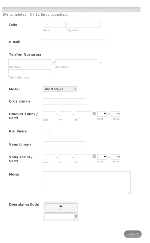 Yat Kiralama Form Şablonu