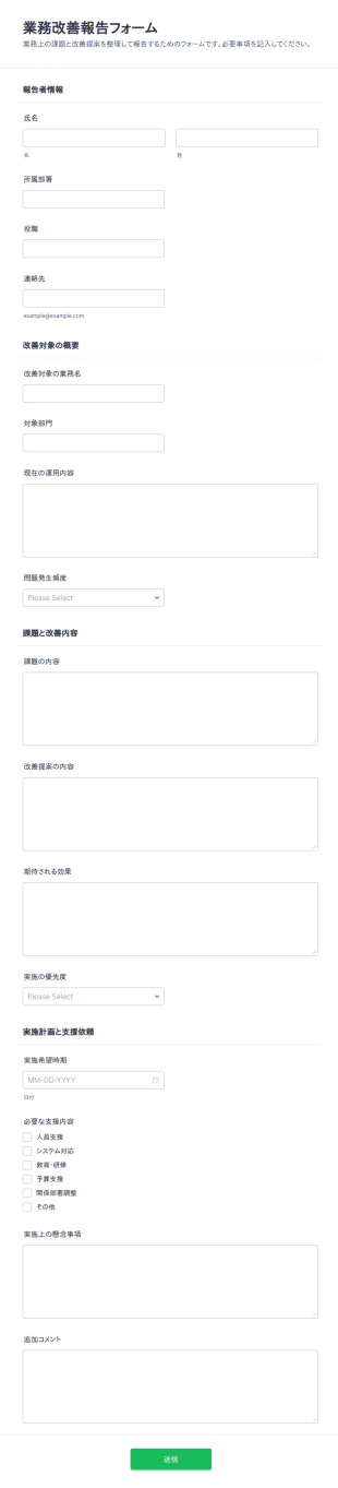 業務改善報告書