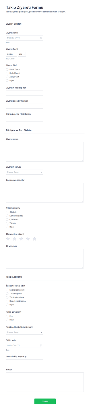 Yeniden Ziyaret Form Şablonu