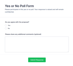 Yes Or No Poll Form Template