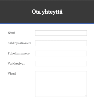 Yhteystietolomake Upealla Otsikolla Ja Footerilla