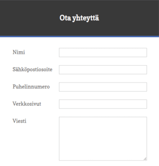 Yhteystietolomake Upealla Otsikolla Ja Footerilla