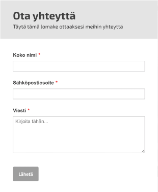 Yleispätevä Yhteydenottolomake Form Template