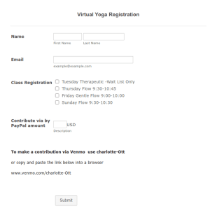 Yoga Registration Form Template