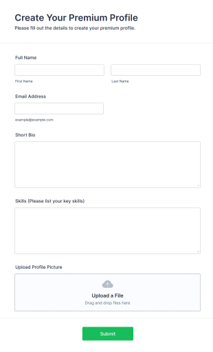 Your Premium Profile Form Template