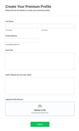 Your Premium Profile Form Template