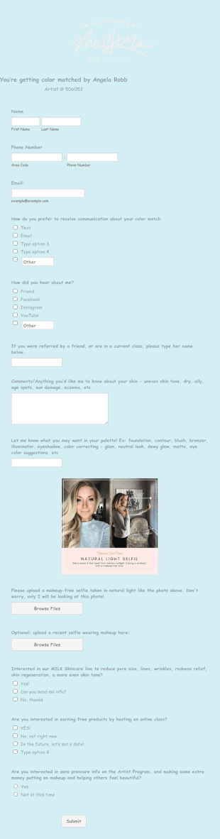 You’re Getting Color Matched By Angela Robb Form Template
