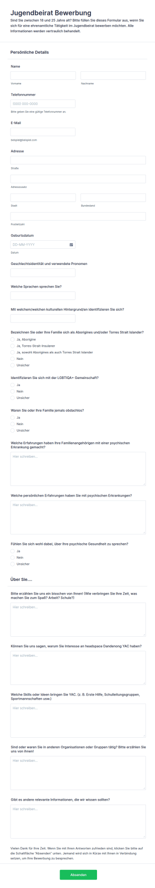 Jugendbeirat Bewerbung