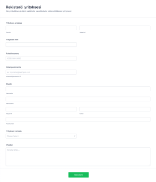 Yrityksen Rekisteröintilomake Form Template