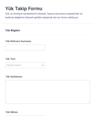 Yükleme Takip Form Şablonu