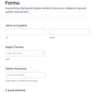 Yurtiçi Ve Yurtdışı Seyahat Kayıt Form Şablonu