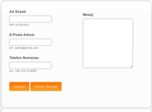 Yuvarlak Kenarlı İletişim Form Şablonu