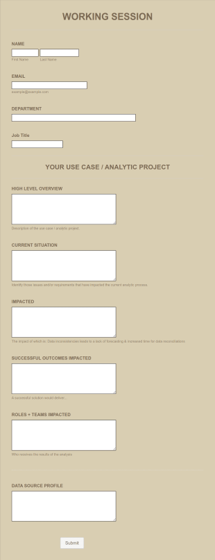 YX Working Session Form Template