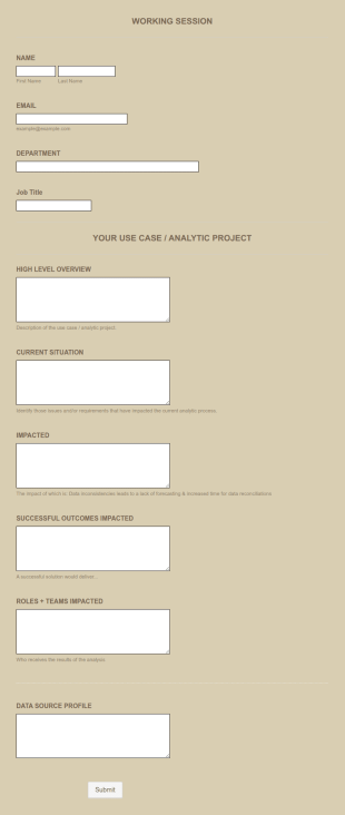YX Working Session Form Template