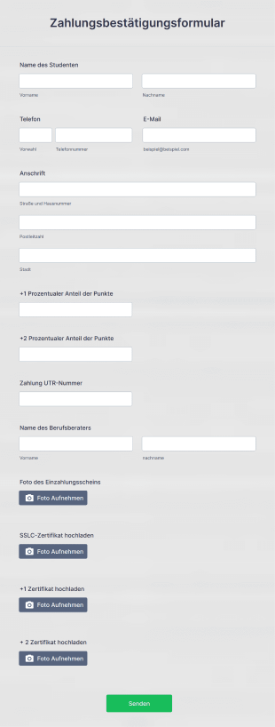 Zahlungsbestätigungsformular Form Template