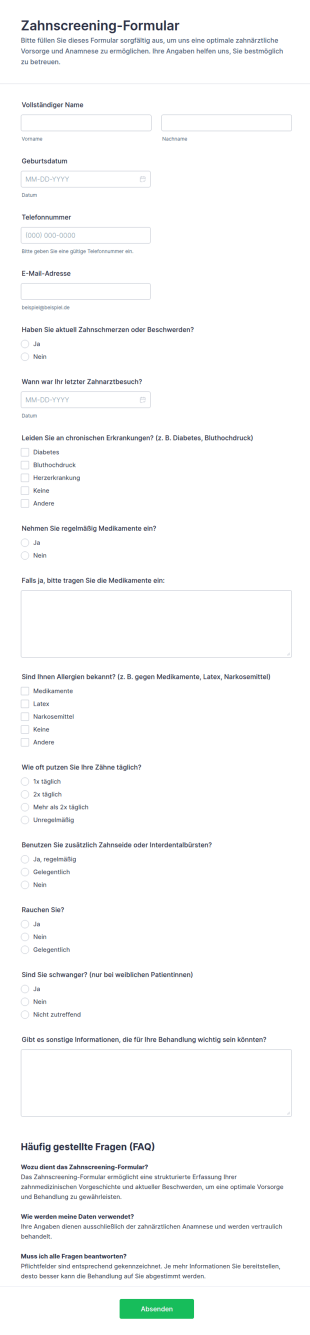 Zahnärztliche Vorsorgeuntersuchung Umfrage