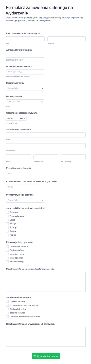 Zamówienie Cateringu Na Wydarzenie