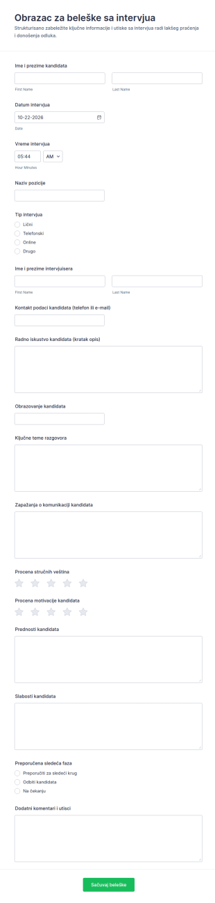 Zapisnici Sa Intervjua Survey