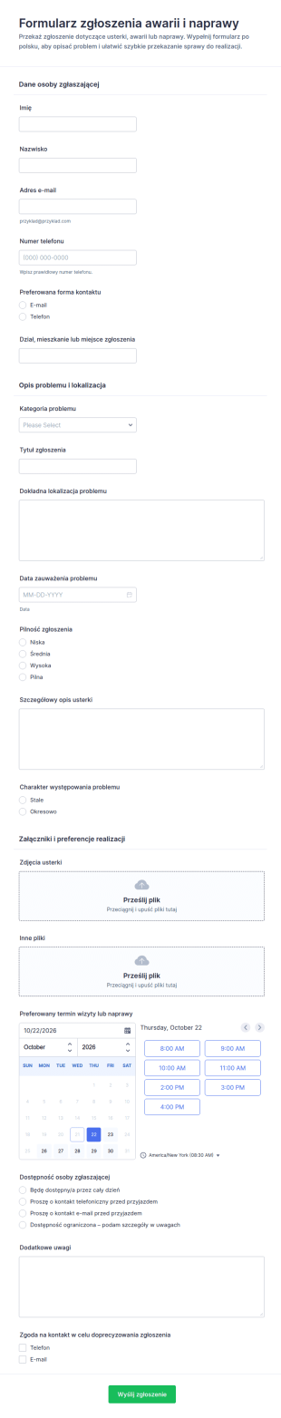 Zgłoszenie Usterki W Budynku