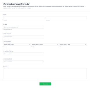 Zimmerbuchungsformular
