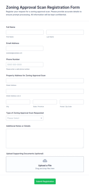 Zoning Approval Scan Registration Form Template
