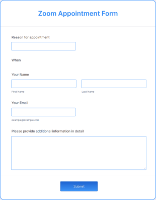 Zoom Appointment Form Template