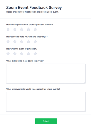 Zoom Event Feedback Survey Form Template