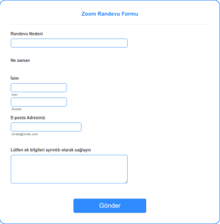 Zoom Randevu Form Şablonu