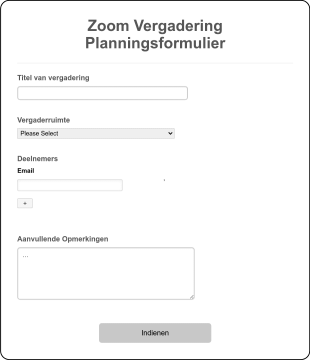 Zoom Vergadering Planningsformulier Form Template