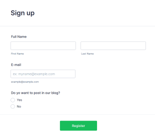Blogger Sign Up Form Template