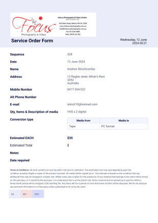 2020 service form PDF Template