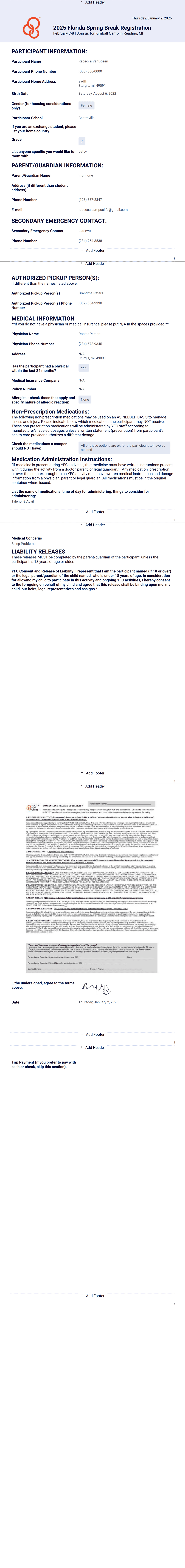 2025 Florida Spring Break PDF Templates Jotform