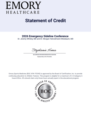 2026-27 Emory Sports Medicine Credits PDF Template
