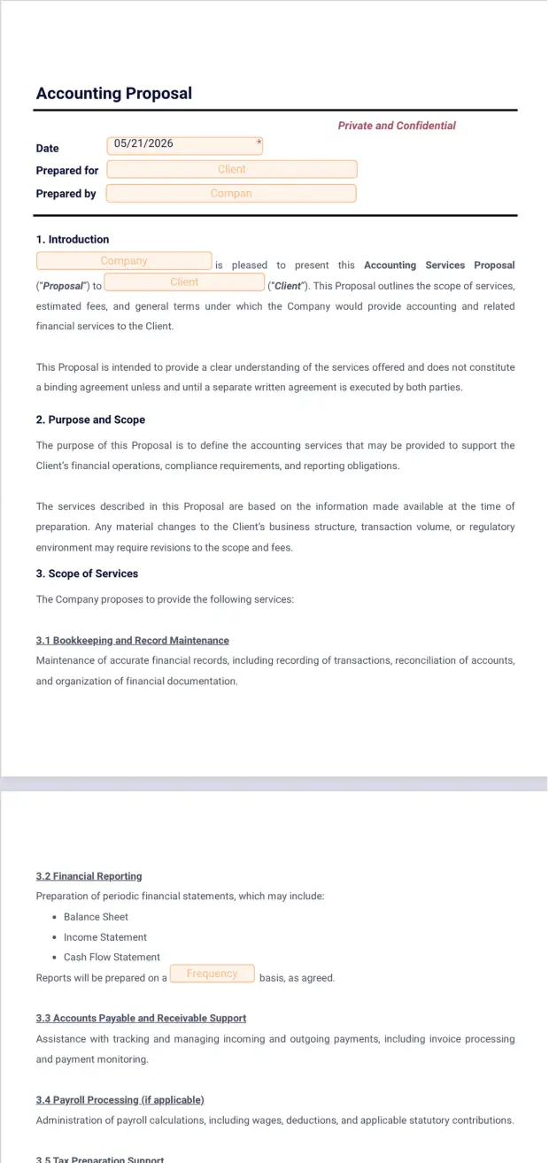 Accounting Proposal Template