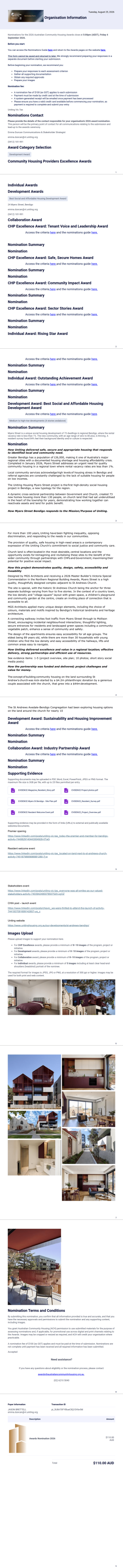 ACH Award Nomination 2026 PDF Template