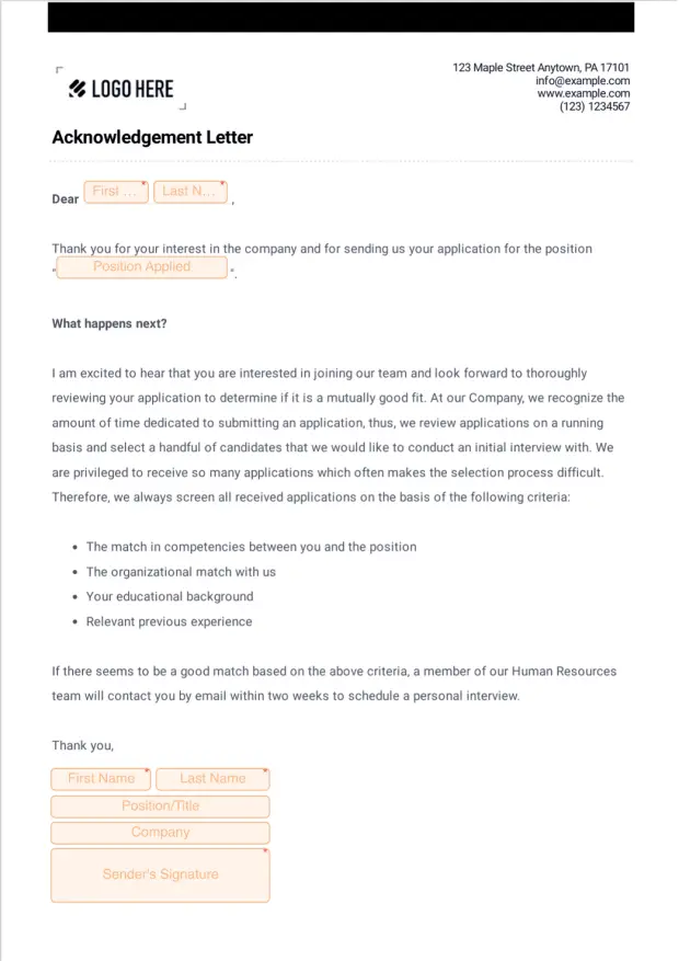 Collection Acknowledgement Form Acknowledgement Letter Template Collection Letter