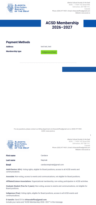 ACSD's receipt PDF Template