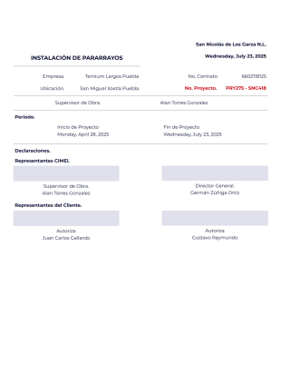 Acta de Proyecto - PDF Templates