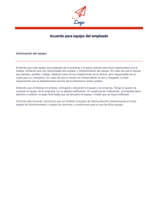Acuerdo de equipo para empleados - PDF Templates