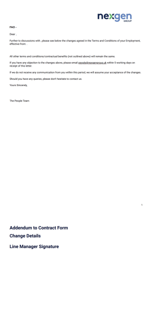 addendum to contract - PDF Templates