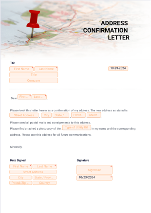 Address Confirmation Letter PDF Template