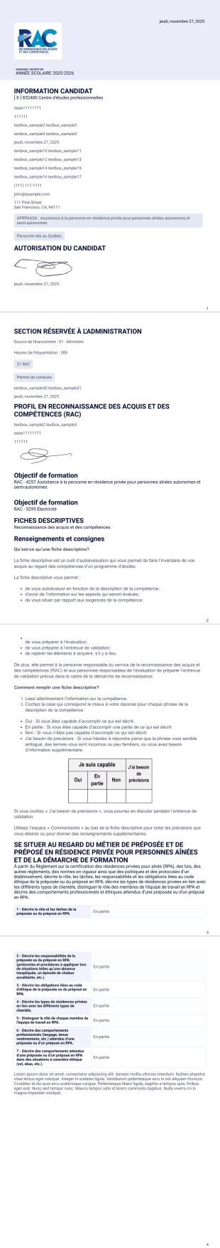 Admission - PDF Templates