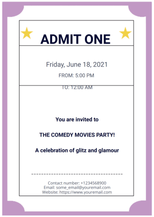 Admit One Ticket Template - PDF Templates